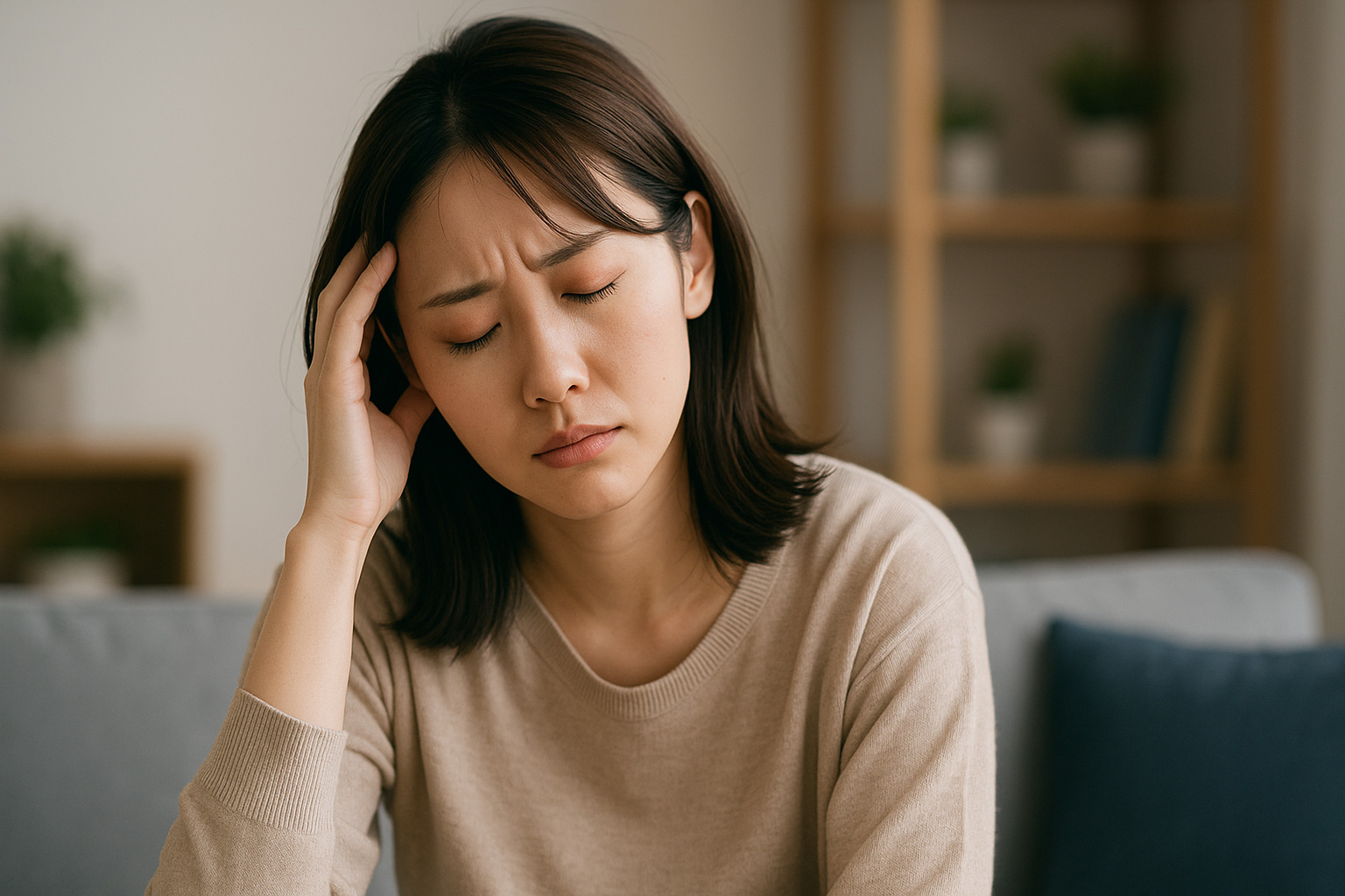 不安を感じる女性のイメージ